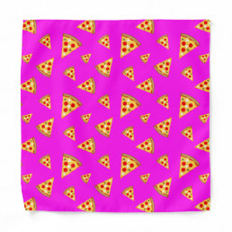 Cool and fun pizza slices pattern neon pink bandana
