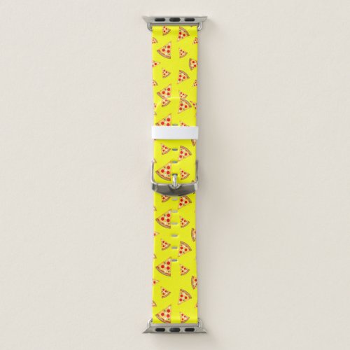 Cool and fun pizza slices pattern neon yellow apple watch band