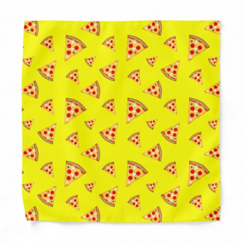Cool and fun pizza slices pattern neon yellow bandana