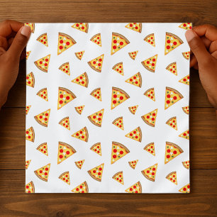 Cool and fun pizza slices pattern on white bandana