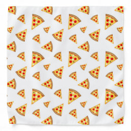 Cool and fun pizza slices pattern on white bandana