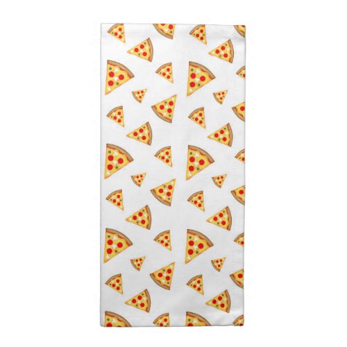 Cool and fun pizza slices pattern on white cloth napkin