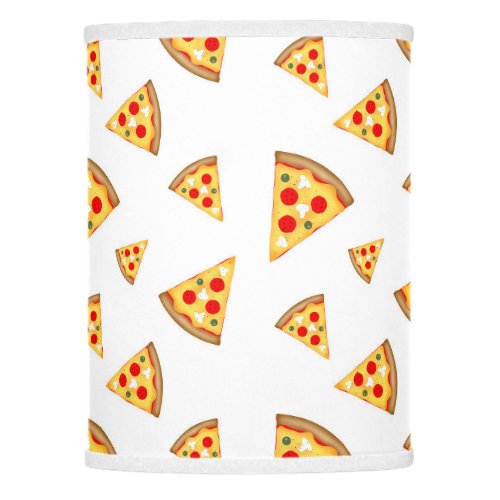 Cool and fun pizza slices pattern on white lamp shade