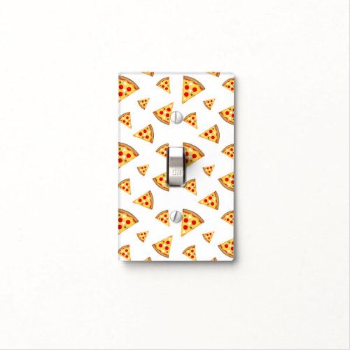 Cool and fun pizza slices pattern on white light switch cover