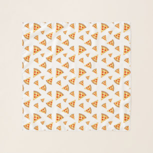 Cool and fun pizza slices pattern on white scarf