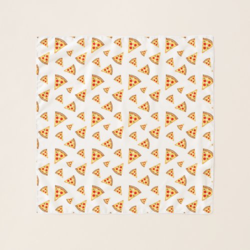 Cool and fun pizza slices pattern on white scarf