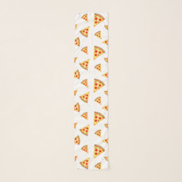 Cool and fun pizza slices pattern on white scarf