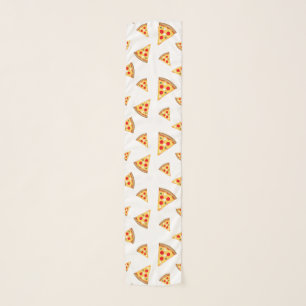 Cool and fun pizza slices pattern on white scarf
