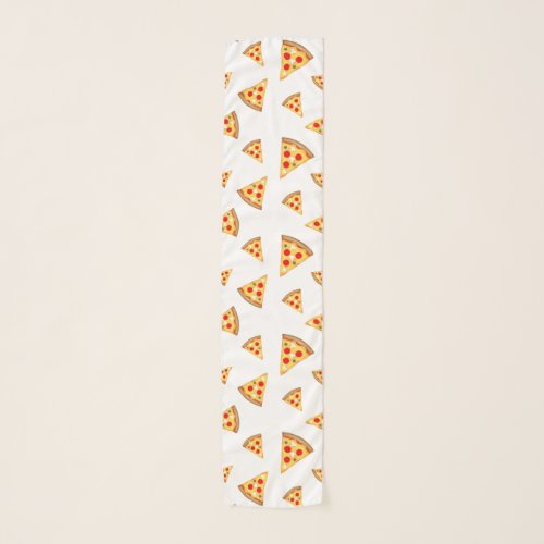Cool and fun pizza slices pattern on white scarf
