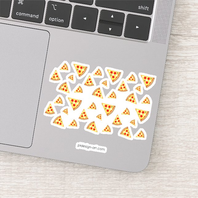 Cool and fun pizza slices pattern sticker (Detail)