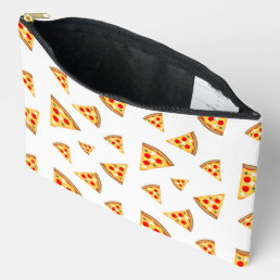 Cool and fun pizza slices pattern white accessory pouch