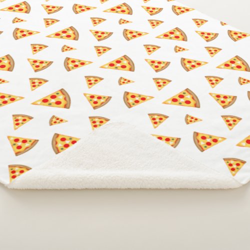 Cool and fun pizza slices pattern white sherpa blanket