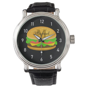 Cool and fun yummy burger Monogram and numbers  Watch
