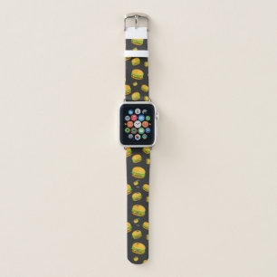 Cool and fun yummy burger pattern apple watch band