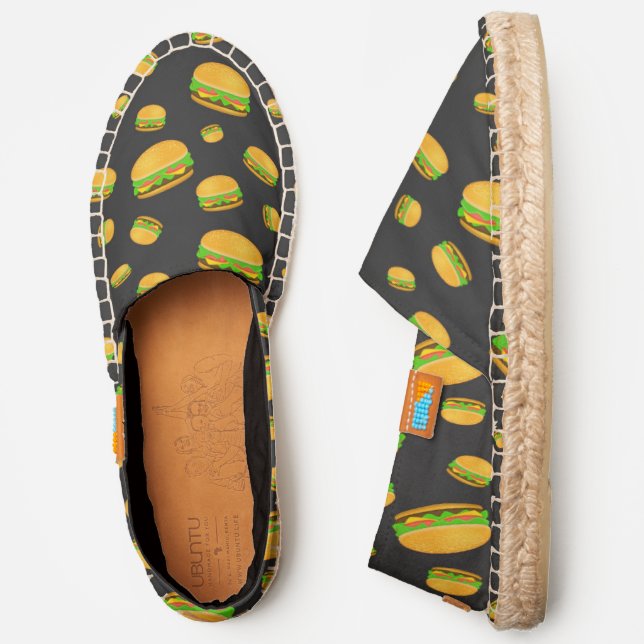 Cool and fun yummy burger pattern espadrilles (Side)