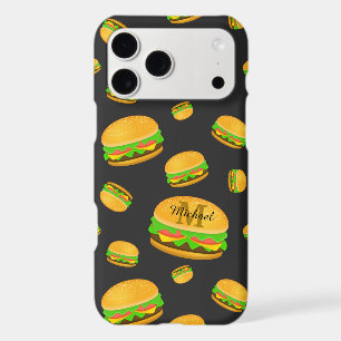 Cool and fun yummy burger pattern Monogram iPhone 17 Pro Max Case