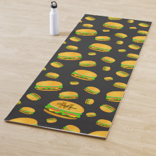 Cool and fun yummy burger pattern Monogram Yoga Mat