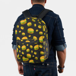 Cool and fun yummy burger pattern printed backpack
