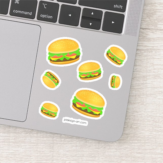 Cool and fun yummy burger pattern sticker (Detail)