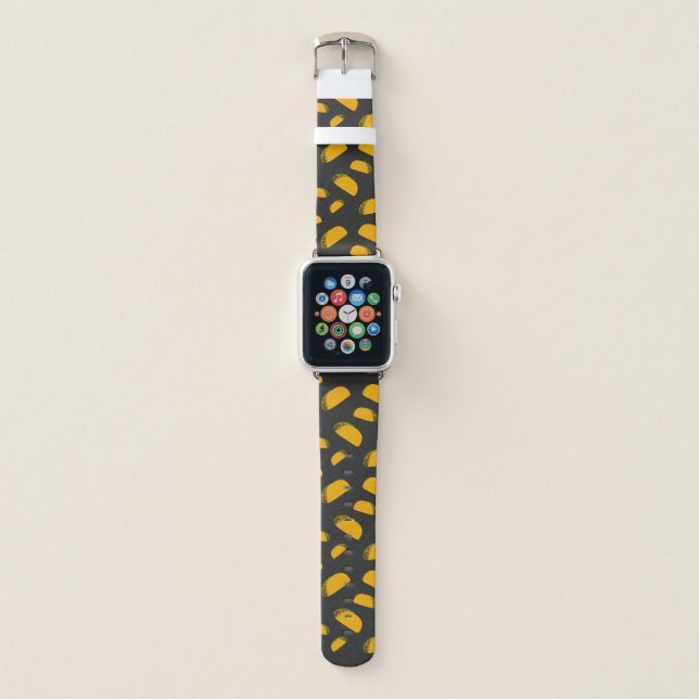 Cool and fun yummy taco pattern apple watch band (Front)