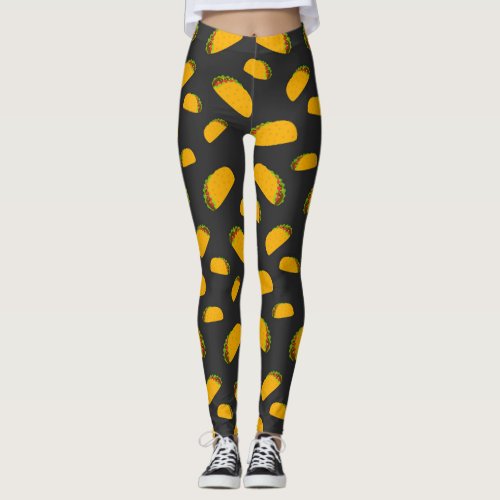 Cool and fun yummy taco pattern leggings