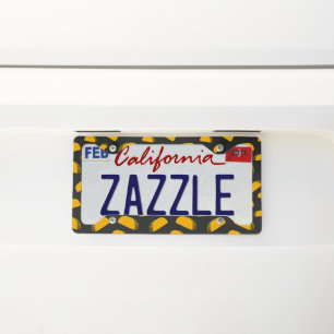 Cool and fun yummy taco pattern license plate frame