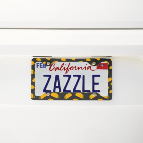 Cool and fun yummy taco pattern license plate frame