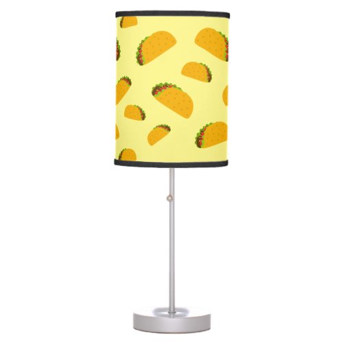 Cool and fun yummy taco pattern light yellow table lamp