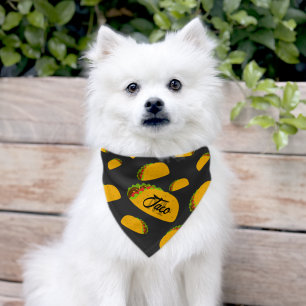 Cool and fun yummy taco pattern Monogram Pet Bandana Collar