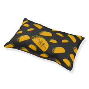 Cool and fun yummy taco pattern Monogram Pet Bed