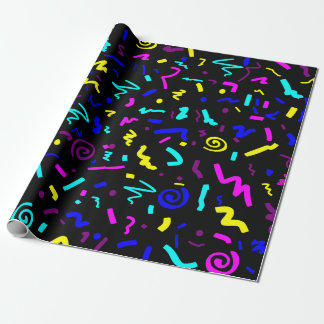 Cool and Funky Vintage 80s Inspired Geometric Wrapping Paper
