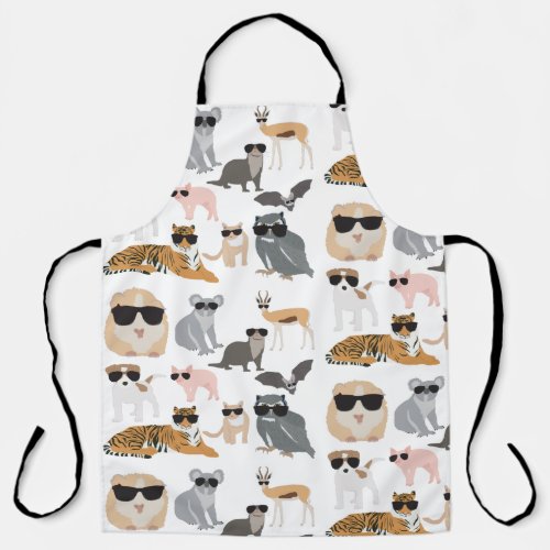 Cool and Funny Animals Wearing Sunglasses Apron