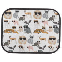 Cool and Funny Animals Wearing Sunglasses Car Floor Mat