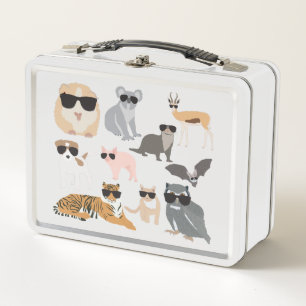 Cool and Funny Animals Wearing Sunglasses Metal Lunch Box