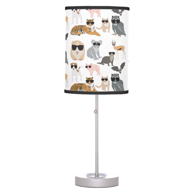 Cool and Funny Animals Wearing Sunglasses Table Lamp (Front)