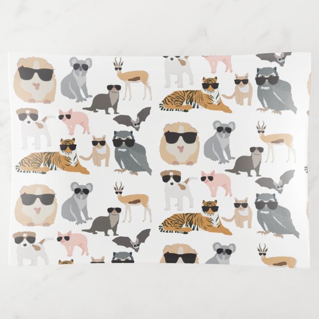 Cool and Funny Animals Wearing Sunglasses Trinket Tray (Front)