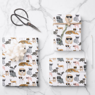 Cool and Funny Animals Wearing Sunglasses Wrapping Paper Sheets