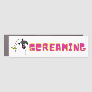 Cool and Funny Bird With Screaming Text Car Magnet