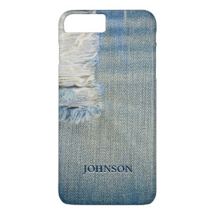 Cool and Funny Blue Jean Threads Custom Monogram iPhone 8 Plus/7 Plus Case