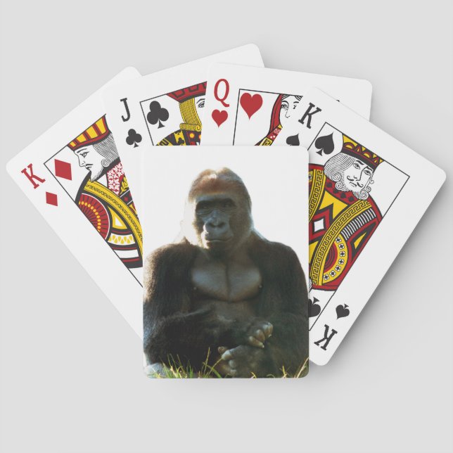Cool and Funny Gorilla Monkey Animal Poker Cards (Back)