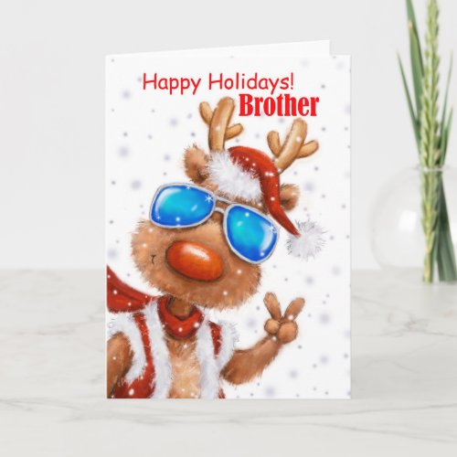 Cool and funny reindeer greetings Merry Christmas Card