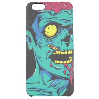 Cool And Funny Zombie Horror Face - Transparent Clear Iphone 6 Plus Case by CityHunter at Zazzle