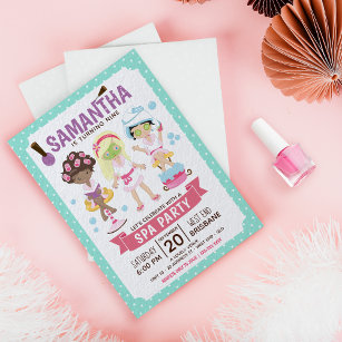 Cool and Girly Spa Party Invitation