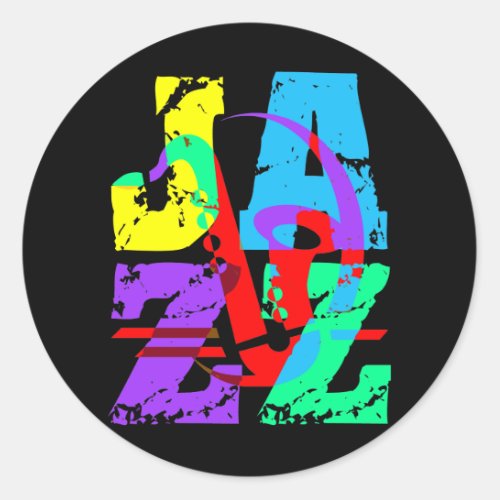 Cool and hip Jazz Classic Round Sticker