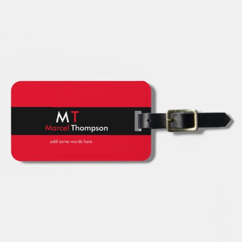 cool and modern elegant travel red luggage tag