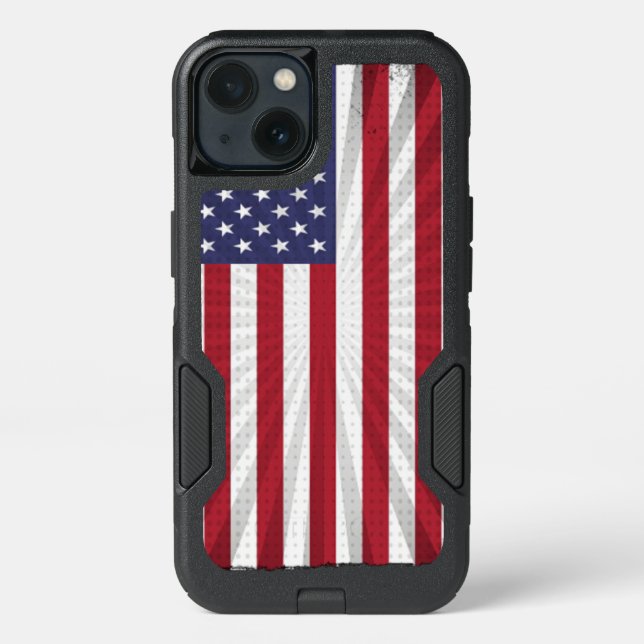 Cool and Patriotic American Flag Otterbox iPhone Case (Back)