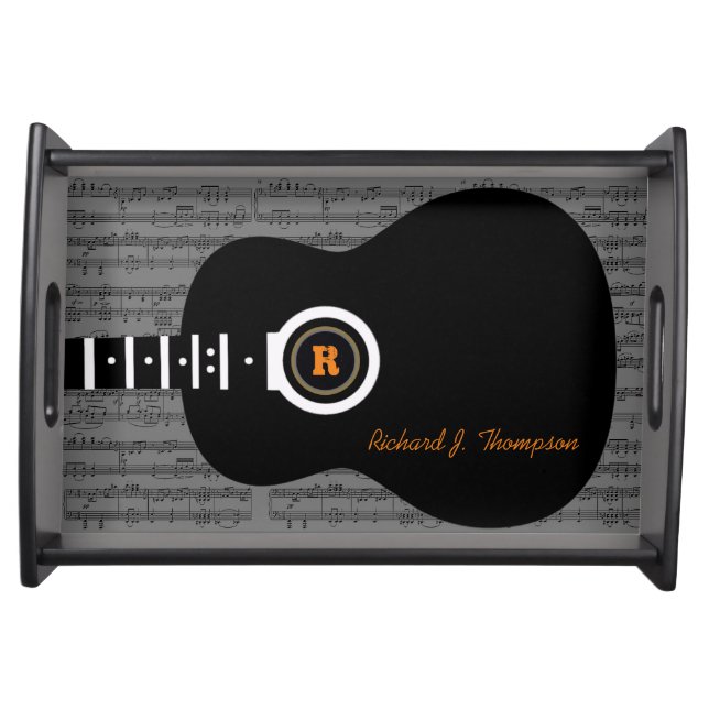 cool and personalized acoustic guitar serving tray (Front)