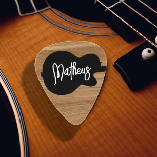 Cool and Personalized Monogram Wood Guitar Pick