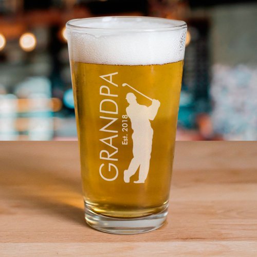 Cool and Robust Engraved Golf 16 oz Beer Glass