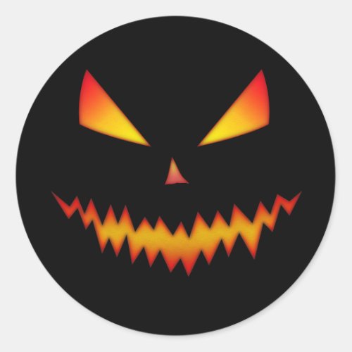 Cool and scary Jack OLantern face Halloween Classic Round Sticker